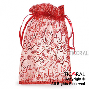 BOLSA ORGANZA ROJO 20X25 ARABESCO HS3973-6 x 1